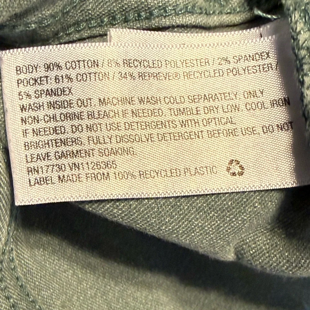 Universal Thread High Rise Skinny Jeans Light Green Raw Hem Women’s 14/32R - Picture 7 of 8